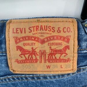 Men’s Levi Strauss jeans, Levi’s, 505 Regular fit, Size 36 x 32